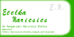 etelka maricsics business card